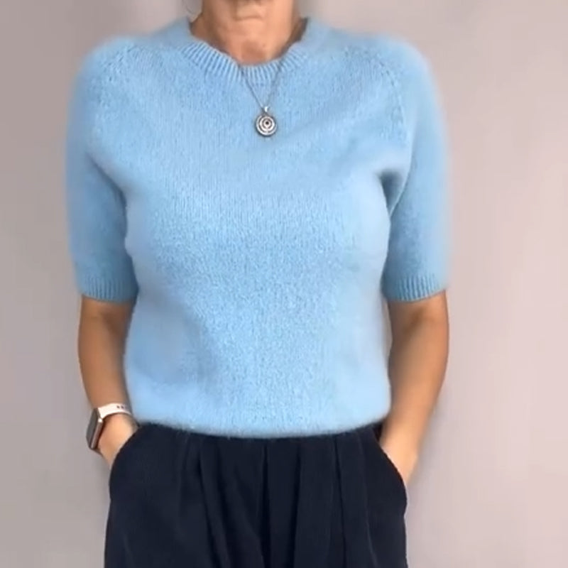 Confort chic : ensemble composé d'un haut en maille et d'un pantalon large et ample