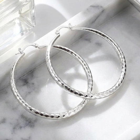 ✨👉Diamond-Cut Hoop Earrings for Women💎