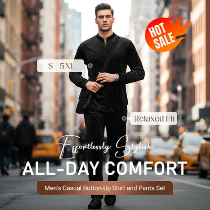 🔥Ensemble chemise boutonnée et pantalon décontractés pour homme