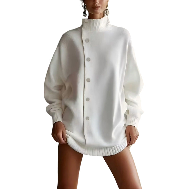 Gilet boutonné à col montant pour femme
