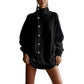 Gilet boutonné à col montant pour femme
