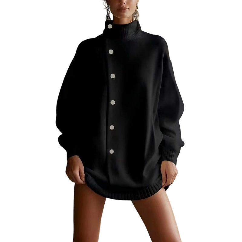 Gilet boutonné à col montant pour femme
