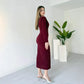 Robe fendue à encolure en V et effet scintillant pour femme