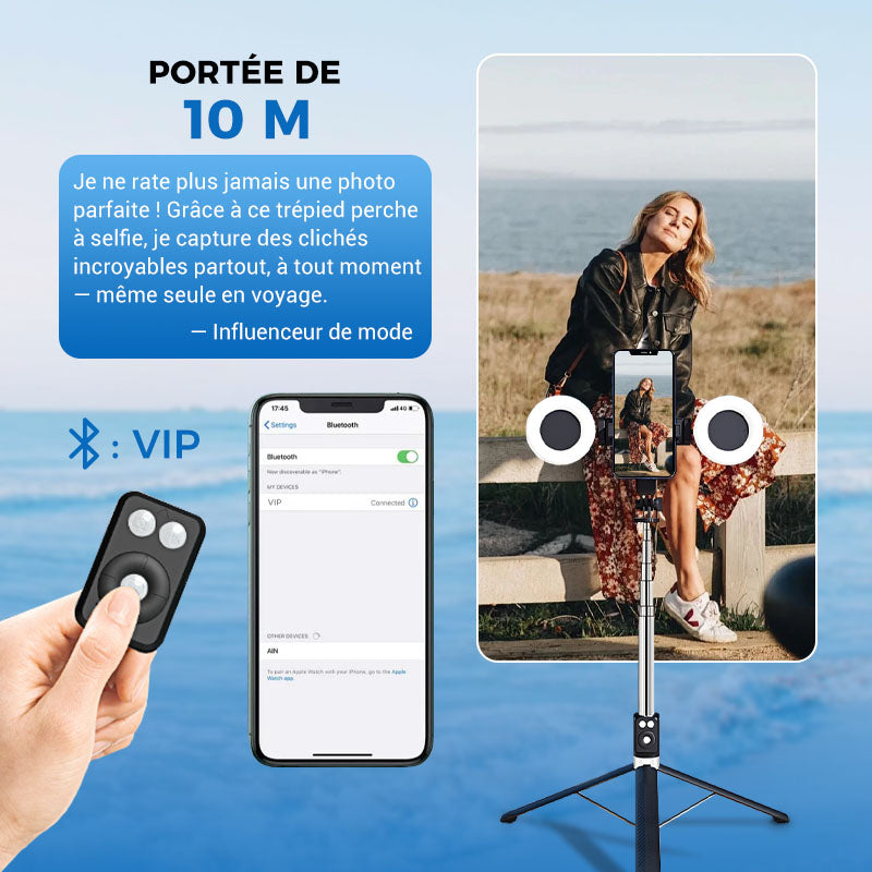 📢📢50 % de réduction !! ⏰Nouvelle perche à selfie Bluetooth 6 en 1