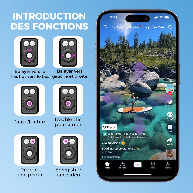 📢📢50 % de réduction !! ⏰Nouvelle perche à selfie Bluetooth 6 en 1