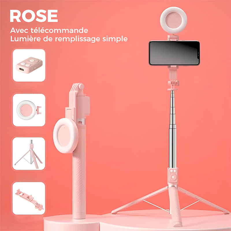 📢📢50 % de réduction !! ⏰Nouvelle perche à selfie Bluetooth 6 en 1