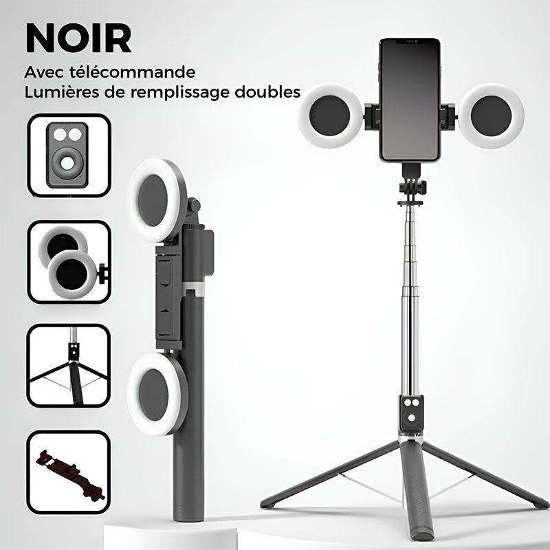 📢📢50 % de réduction !! ⏰Nouvelle perche à selfie Bluetooth 6 en 1
