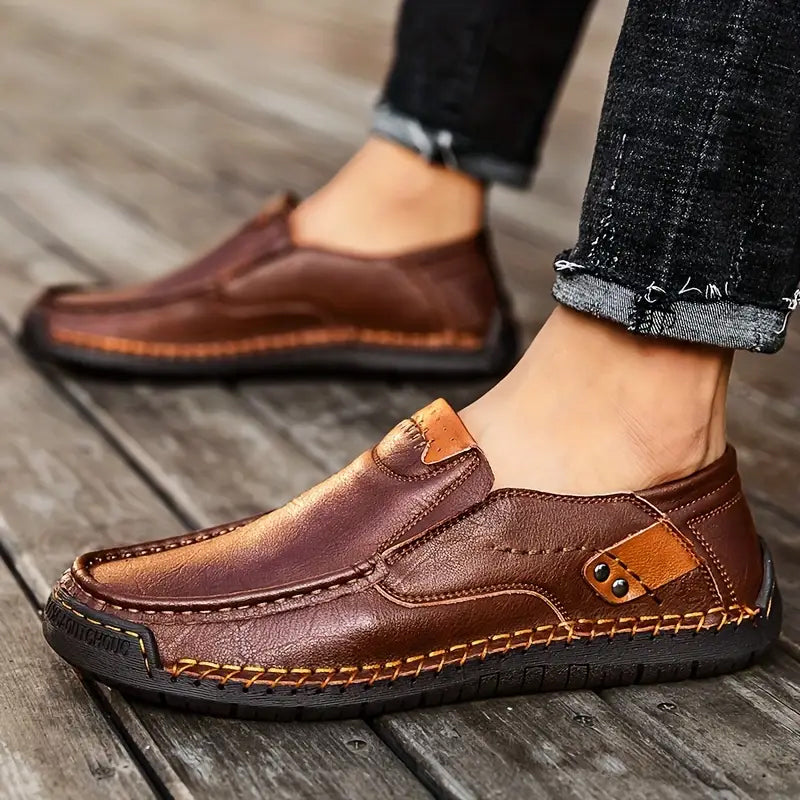 🧱 Confort Tout au Long de la Journée | Chaussures en Cuir de Veau Classiques pour Homme 👞【-50%】
