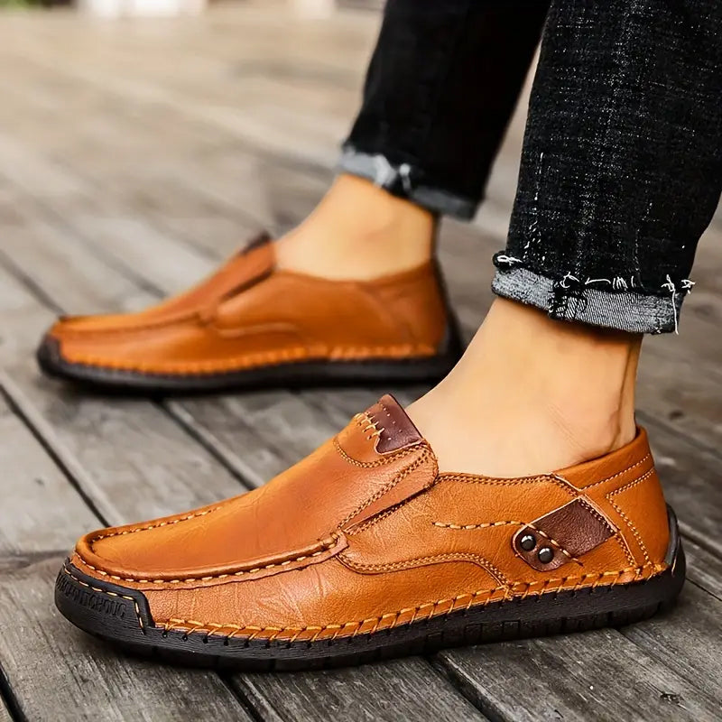 🧱 Confort Tout au Long de la Journée | Chaussures en Cuir de Veau Classiques pour Homme 👞【-50%】