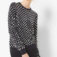 Sweat-shirt à col rond clouté pour femme