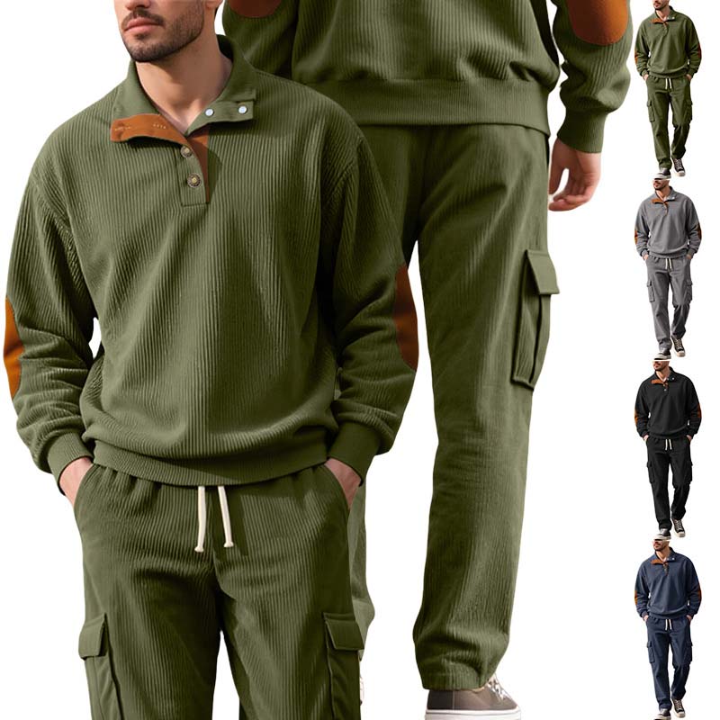 Ensemble 2 pièces tendance pour homme : pull-over et pantalon cargo