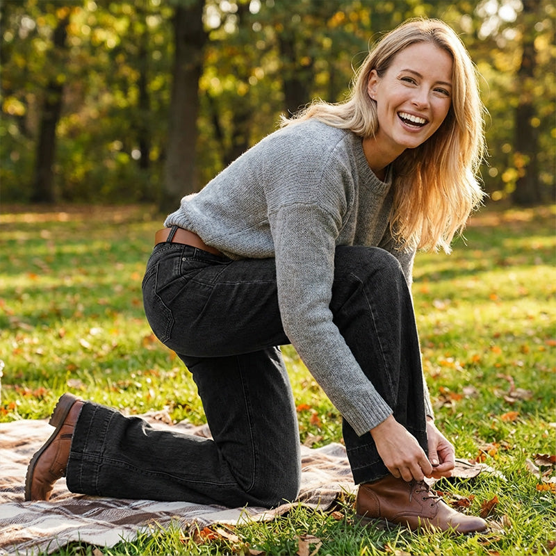 🎉👖50% de réduction ! Jean évasé rétro pour femme – Coupe flatteuse, poches généreuses et denim stretch ultra-confortable