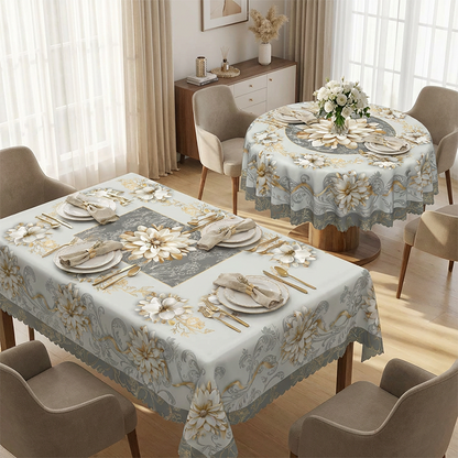 🌺🎀 50 % de réduction！! Nappe Fleurie en Relief Imperméable – Élégance intemporelle, protection anti-tache & entretien facile