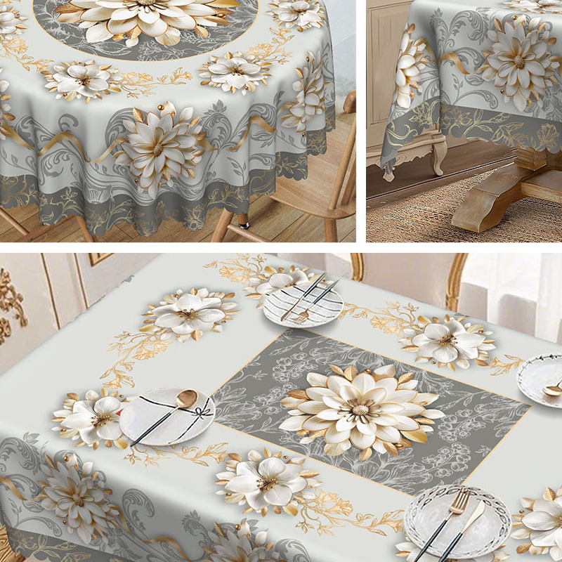 🌺🎀 50 % de réduction！! Nappe Fleurie en Relief Imperméable – Élégance intemporelle, protection anti-tache & entretien facile