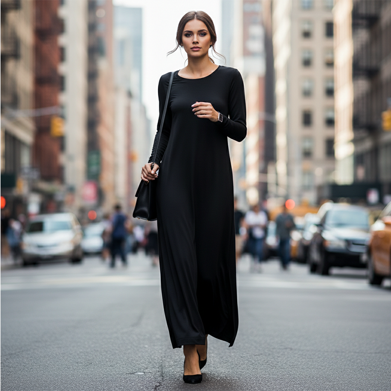 Robe t-shirt à manches longues pour femme