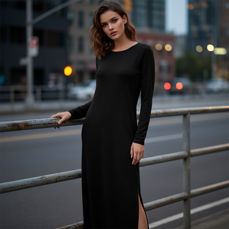 Robe t-shirt à manches longues pour femme