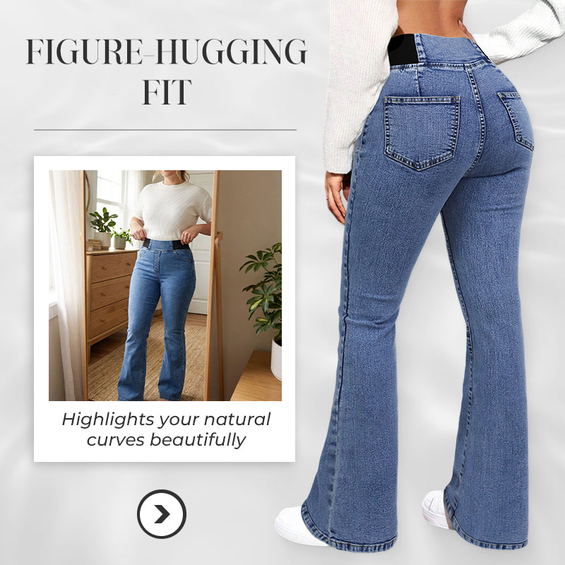 💎 52% DE RÉDUCTION ! 💎 Jean Évasé Taille Haute pour Femme – Denim Stretch, Silhouette Allongée & Confort Absolu 👖💙