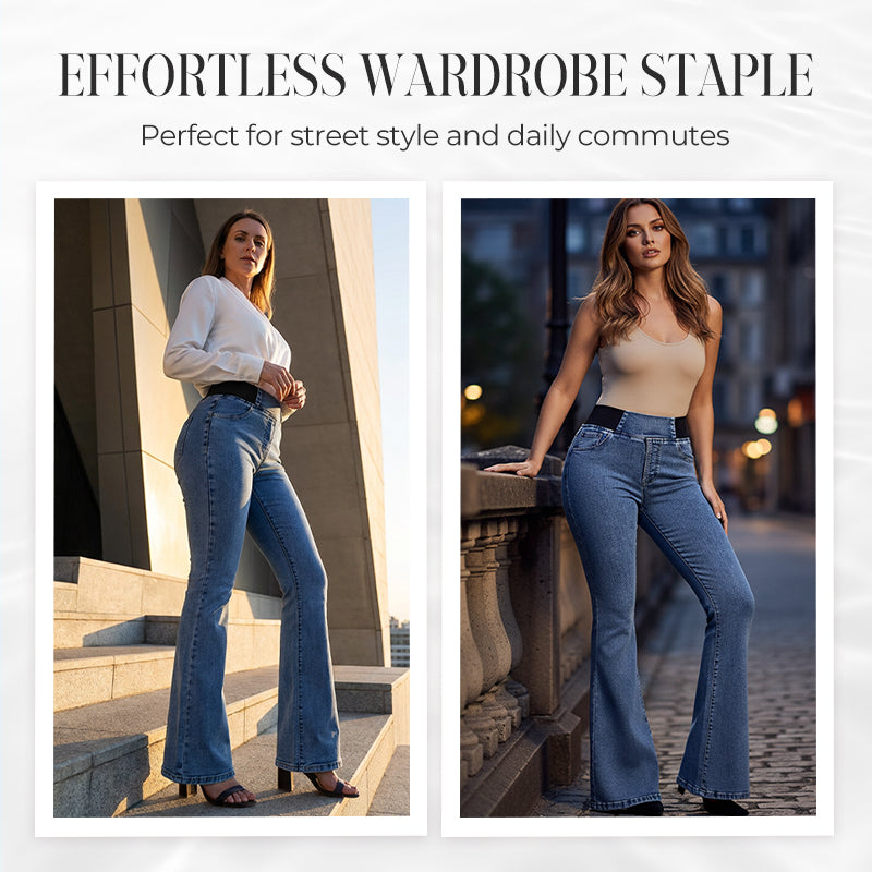 💎 52% DE RÉDUCTION ! 💎 Jean Évasé Taille Haute pour Femme – Denim Stretch, Silhouette Allongée & Confort Absolu 👖💙