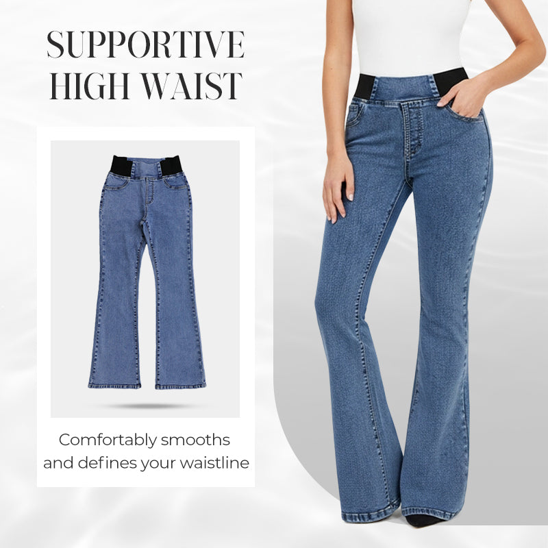 💎 52% DE RÉDUCTION ! 💎 Jean Évasé Taille Haute pour Femme – Denim Stretch, Silhouette Allongée & Confort Absolu 👖💙