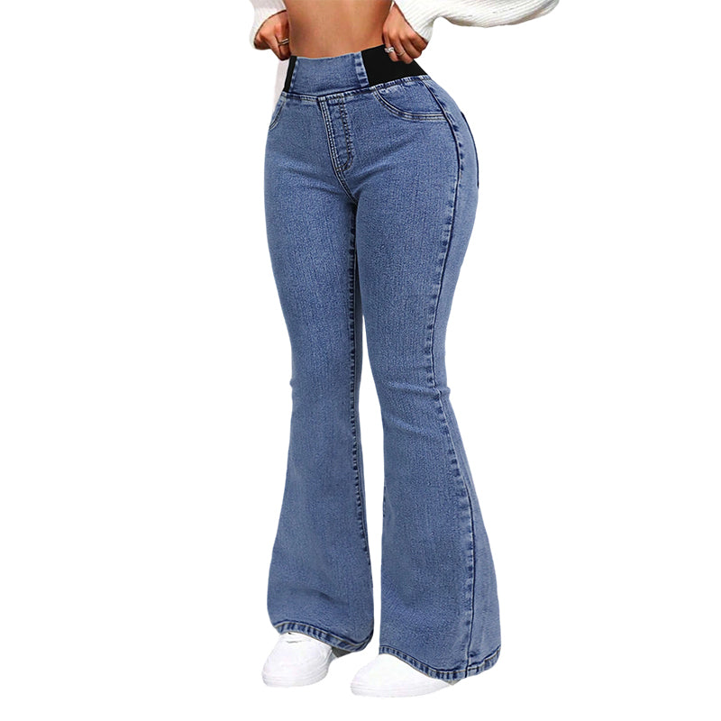 💎 52% DE RÉDUCTION ! 💎 Jean Évasé Taille Haute pour Femme – Denim Stretch, Silhouette Allongée & Confort Absolu 👖💙