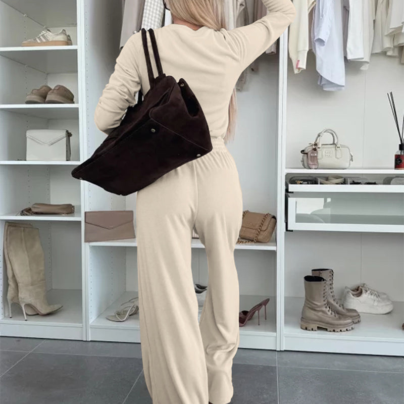 Ensemble deux pièces uni pour femme