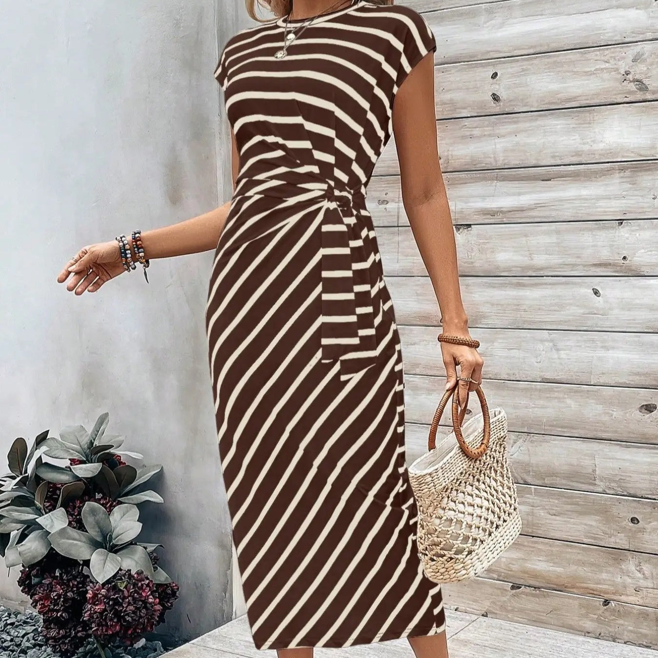 🔥 DERNIER JOUR DE SOLDES – 60% DE RÉDUCTION !! 💕 Robe Élégante à Taille Nouée pour Femme – Extensible, Flatteuse & Parfaite de Jour comme de Nuit ! 🌞🌙