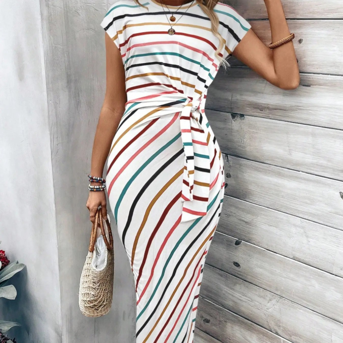 🔥 DERNIER JOUR DE SOLDES – 60% DE RÉDUCTION !! 💕 Robe Élégante à Taille Nouée pour Femme – Extensible, Flatteuse & Parfaite de Jour comme de Nuit ! 🌞🌙