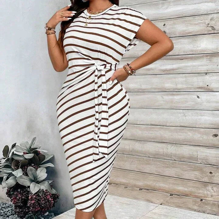 🔥 DERNIER JOUR DE SOLDES – 60% DE RÉDUCTION !! 💕 Robe Élégante à Taille Nouée pour Femme – Extensible, Flatteuse & Parfaite de Jour comme de Nuit ! 🌞🌙