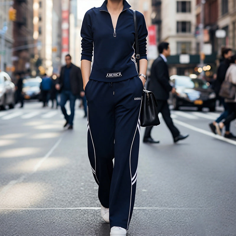 💃OFFRE SPÉCIALE - DÉJÀ TERMINÉ : 60 % DE RÉDUCTION🌸Ensemble de survêtement décontracté à demi-zip pour femme