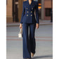 💼 50% DE RÉDUCTION ! ✨ Tailleur d’Autorité Moderne pour Femme – Costume à Rayures Princesse, Blazer Structuré & Pantalon Large Élégant 👖