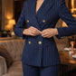 💼 50% DE RÉDUCTION ! ✨ Tailleur d’Autorité Moderne pour Femme – Costume à Rayures Princesse, Blazer Structuré & Pantalon Large Élégant 👖