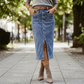 🔈🔈60 % DE RÉDUCTION MAINTENANT👗Jupe en jean taille haute boutonnée sur le devant