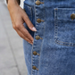 🔈🔈60 % DE RÉDUCTION MAINTENANT👗Jupe en jean taille haute boutonnée sur le devant