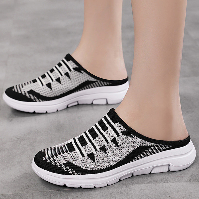 💎 50 % DE RÉDUCTION ! 💎🔥 Mules fermées confortables et respirantes – semelles antidérapantes, tige en mesh respirant et élégantes rayures. 👟