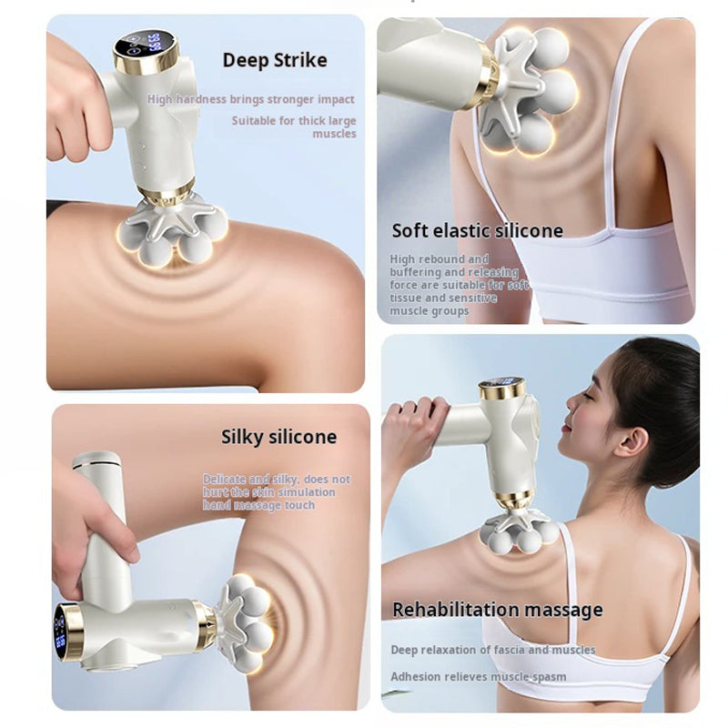 💎50% DE RÉDUCTION ! 💎 Pistolet de Massage Intelligent à Têtes Multiples – Percussion Profonde (46 mm), Jusqu’à 99 Niveaux & Contrôle IA 🐣💆