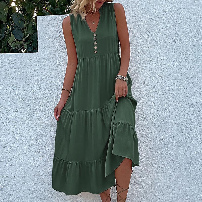 Soldes d'été - Robe à col en V confortable et respirante