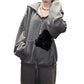 Ensemble sweat à capuche zippé pailleté et pantalon large pour femme