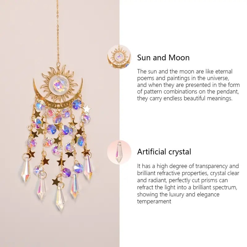 Dernier jour de vente !!!⌛✨ Capteur de soleil en cristal, décoration intérieure et extérieure pour fenêtre, chambre à coucher, cour, jardin☪️