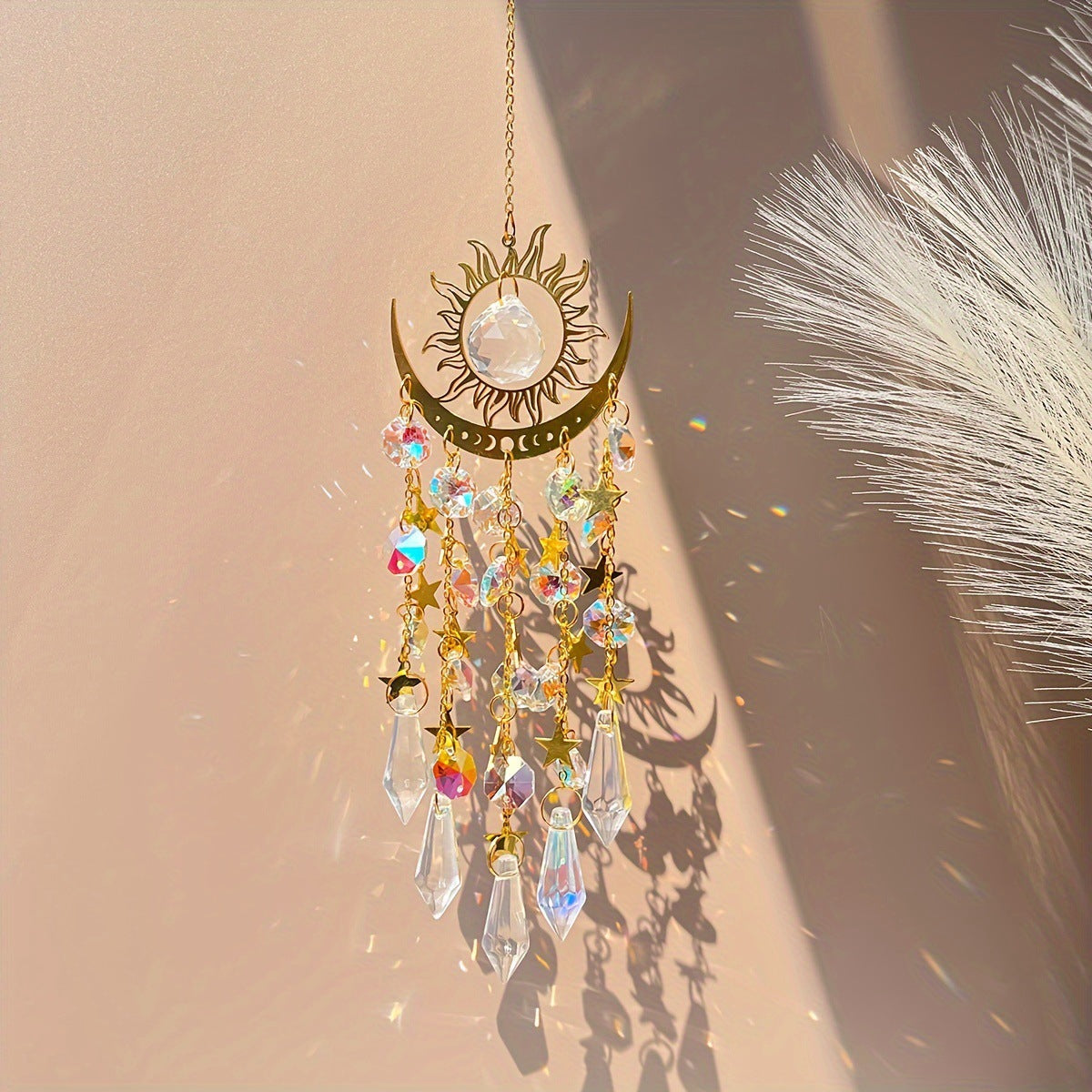 Dernier jour de vente !!!⌛✨ Capteur de soleil en cristal, décoration intérieure et extérieure pour fenêtre, chambre à coucher, cour, jardin☪️