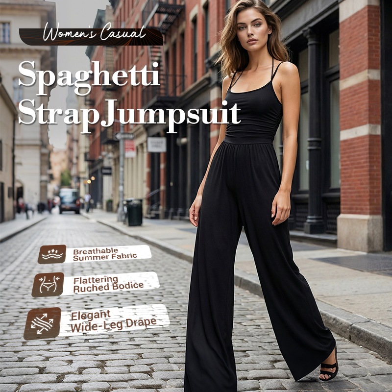 💎 50% DE RÉDUCTION ! 💎 Combinaison-Pantalon Femme à Fines Bretelles – Coupe Large, Tissu Fluide & Silhouette Élancée 🌸☀️