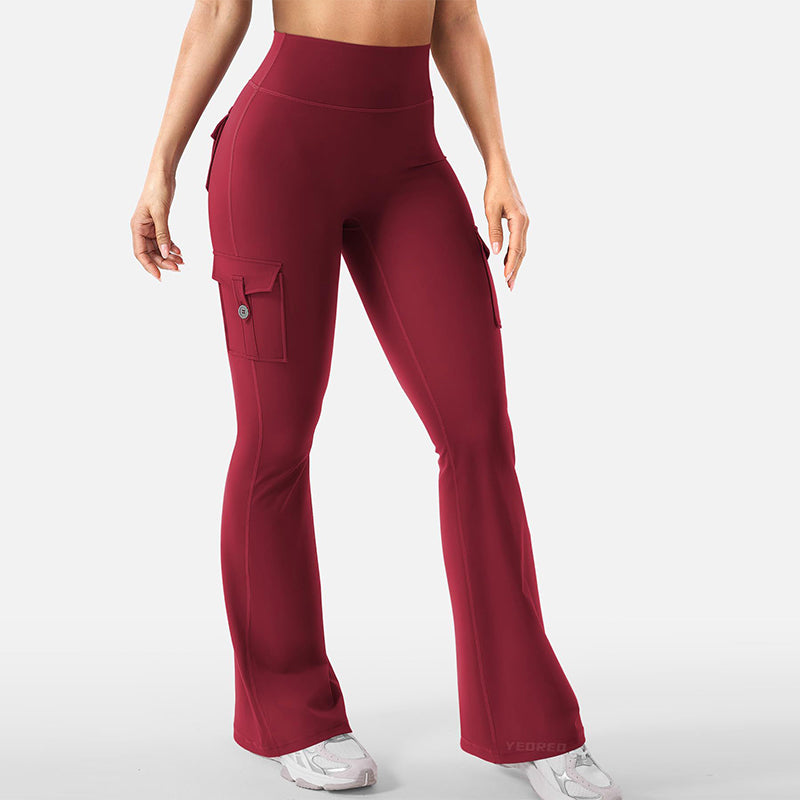 🐰✨Pantalon de yoga évasé à taille haute pour femme avec poches