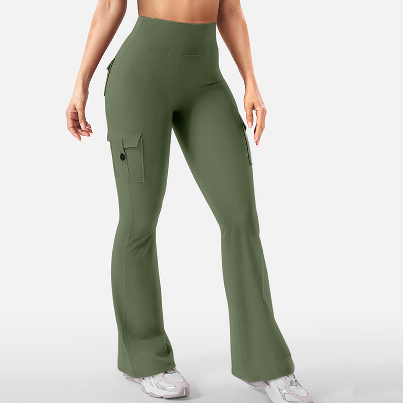 🐰✨Pantalon de yoga évasé à taille haute pour femme avec poches
