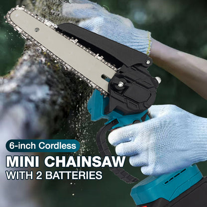 Mini-tronçonneuse sans fil 6 pouces avec 2 batteries