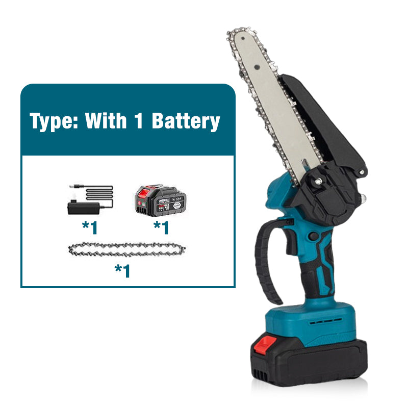Mini-tronçonneuse sans fil 6 pouces avec 2 batteries