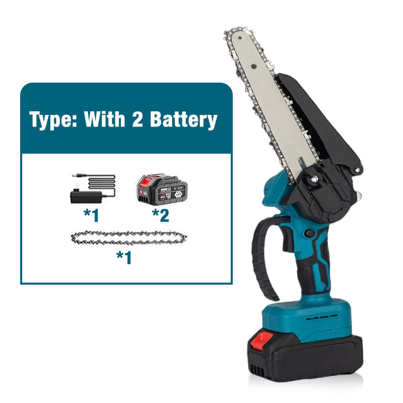 Mini-tronçonneuse sans fil 6 pouces avec 2 batteries