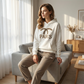 Ensemble sweat-shirt à capuche et pantalon coupe décontractée
