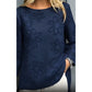 Blouse à manches longues brodée de fleurs pour femme