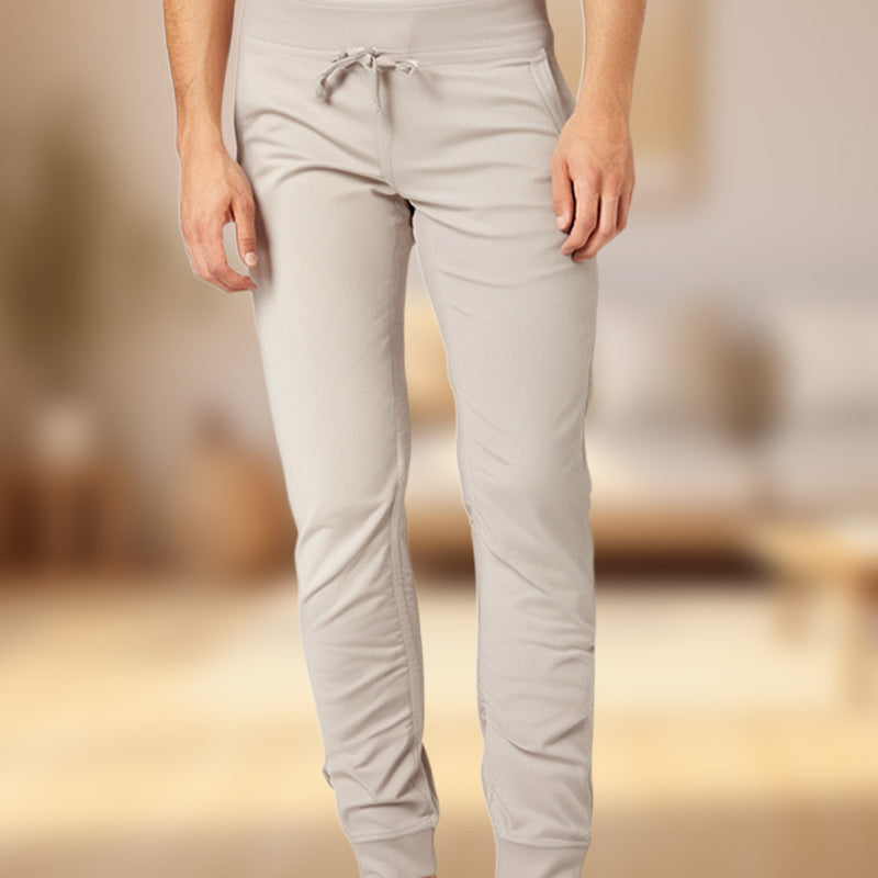 Pantalon de jogging taille haute et coupe ajustée, cordon de serrage et poches