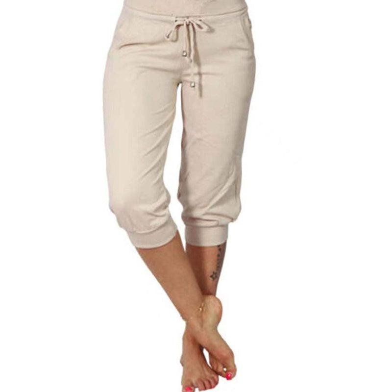 Pantalon de jogging taille haute et coupe ajustée, cordon de serrage et poches