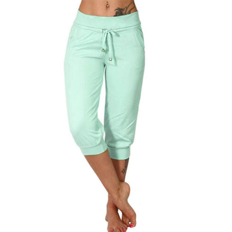 Pantalon de jogging taille haute et coupe ajustée, cordon de serrage et poches
